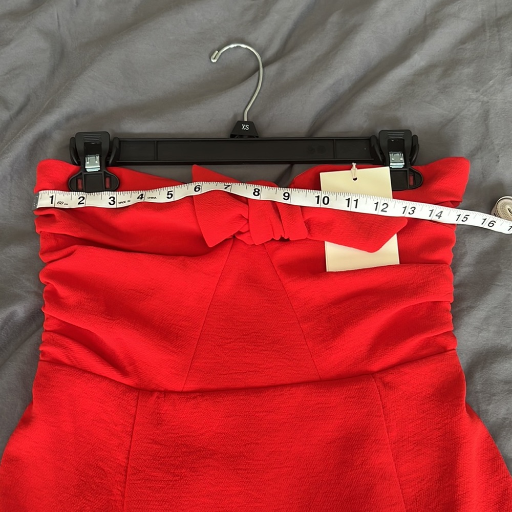 Sezane Ondine Dress Strapless Red Sundress size 6 - Picture 8 of 11